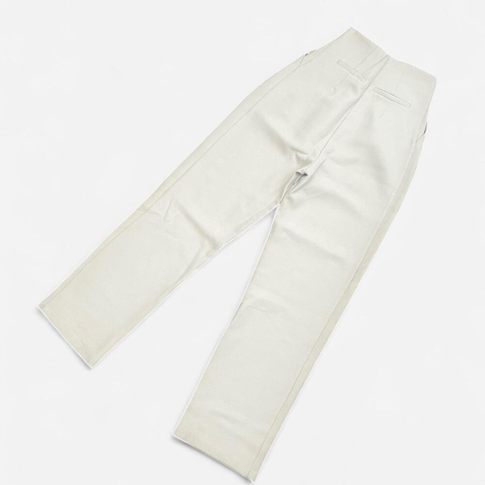 Tailored made cream high waisted straight leg
